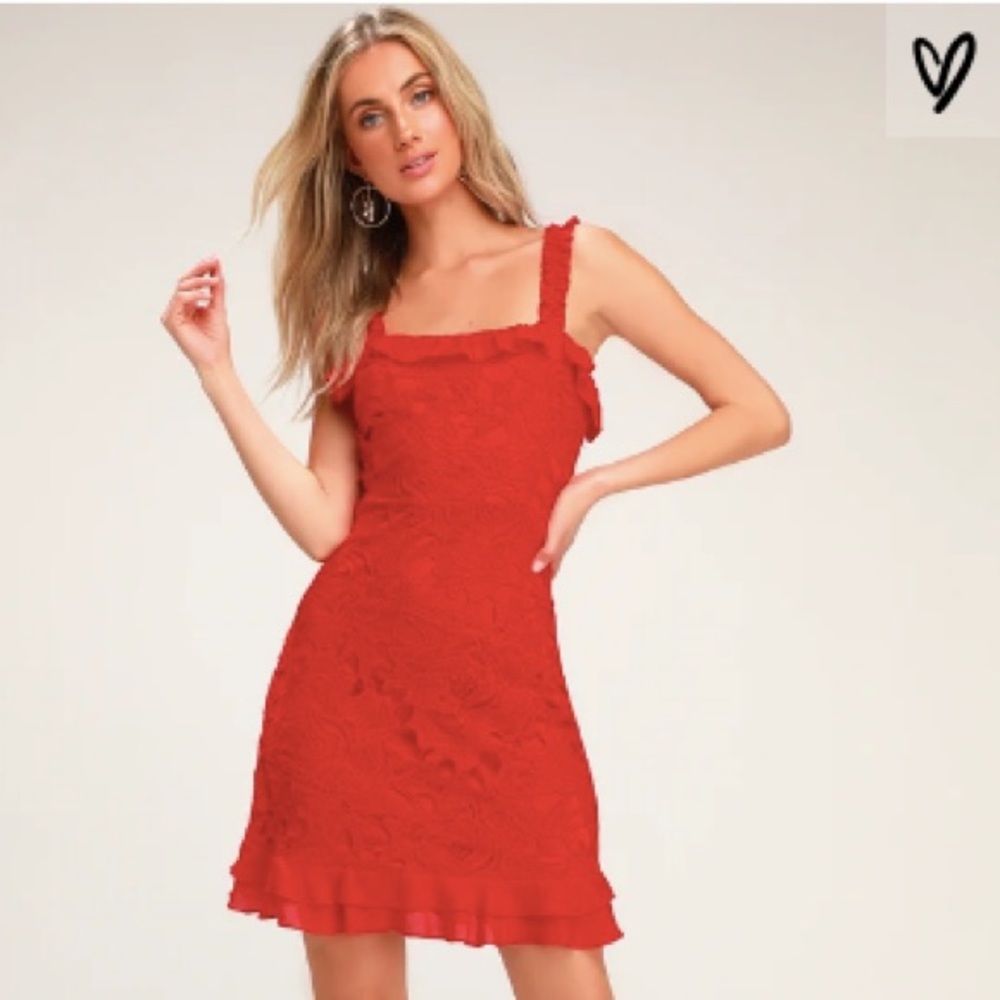 Lulu’s Red Lace Dress